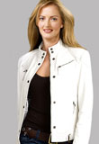 White Leather Jacket for New Year Party