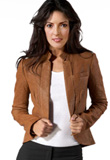 Open Front Stylish Leather Jacket