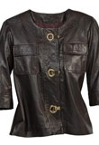 U Neckline Spring Leather Jacket | Spring Wear