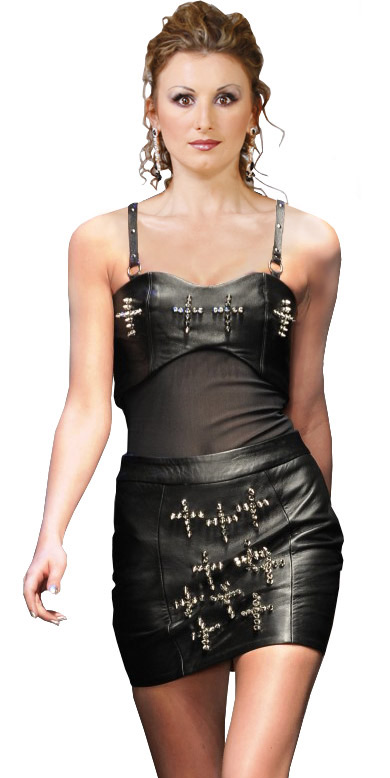 Short Spring Leather Skirt | Spring Dress