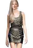 Round Designed Spring Leather Top | Spring Fashions
