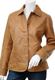 Shirt Collar Style Thanksgiving Leather Jacket For Womens