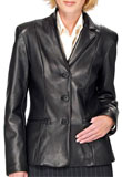 Classic Soft Leather Blazer 