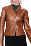 Regular Waist Length Soft touch Maple Leather Blazer
