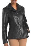 Cheap Classic Hip-Wide Leather Blazer