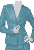 Superb Soft Lamb Leather Blazer with Front Slit Skirt