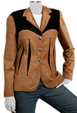 Classic buttoned suede jean jacket