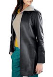 Womens Leather Car Coat 