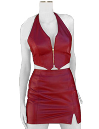 Leather halters with golden zipper