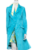 Suede button front flared coat