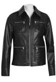 zip up front leather jacket