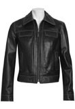 short zipper leather jacket