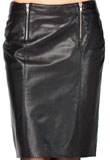 front zipper leather skirt
