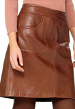 leather skirt with front pocket